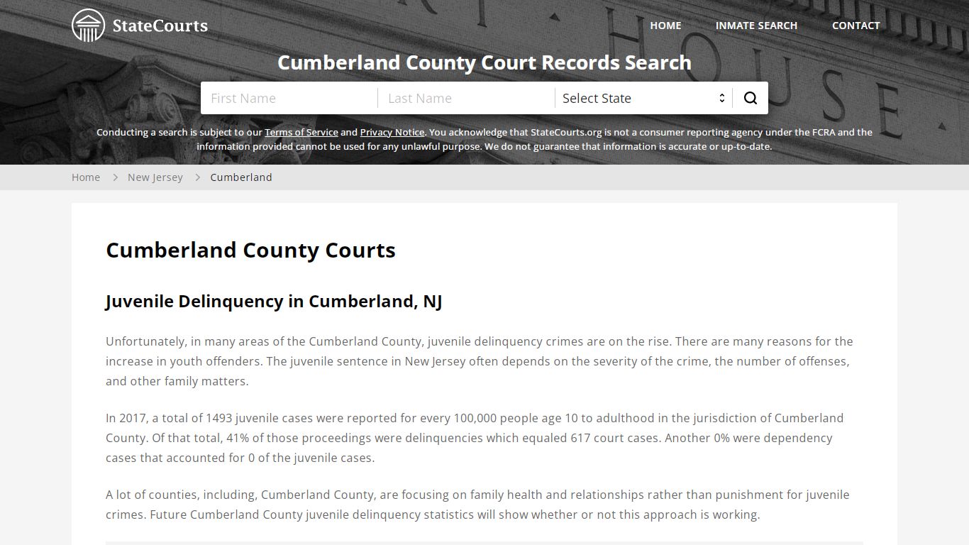 Cumberland County, NJ Courts - Records & Cases - StateCourts