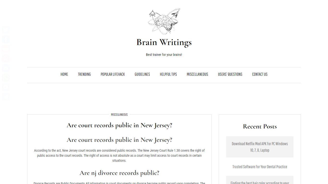 Are court records public in New Jersey? – Brain Writings